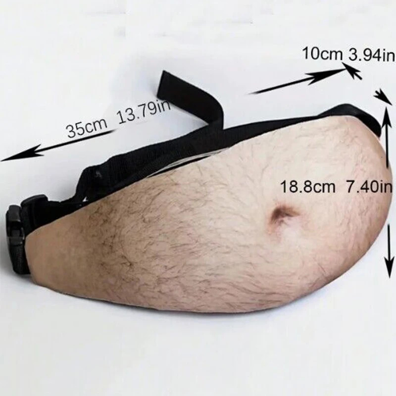 Funny Pop Dad Bod Money Belt Bag Womwn Travel Shoulder Bags Flesh Color Creative Fanny Pack Beer Fat Belly Bum Pouch Waist 250612