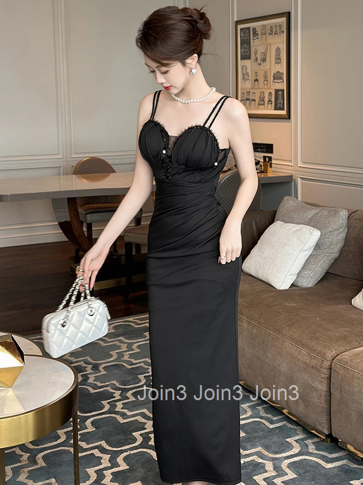 New Summer Fashion Hotsweet Black Evening Dress Women Clothes Sexy Sling Chest Wrapped Slim Midi Party Club Prom Vestidos Fiesta