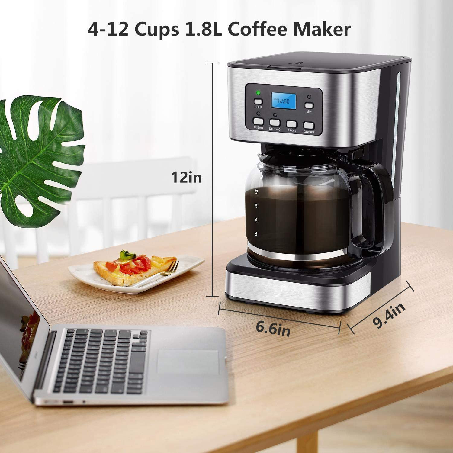 EU Standard 1.5L American Drip Coffee Maker 24-Hour Reservation Keep Warm Function 950W 240830