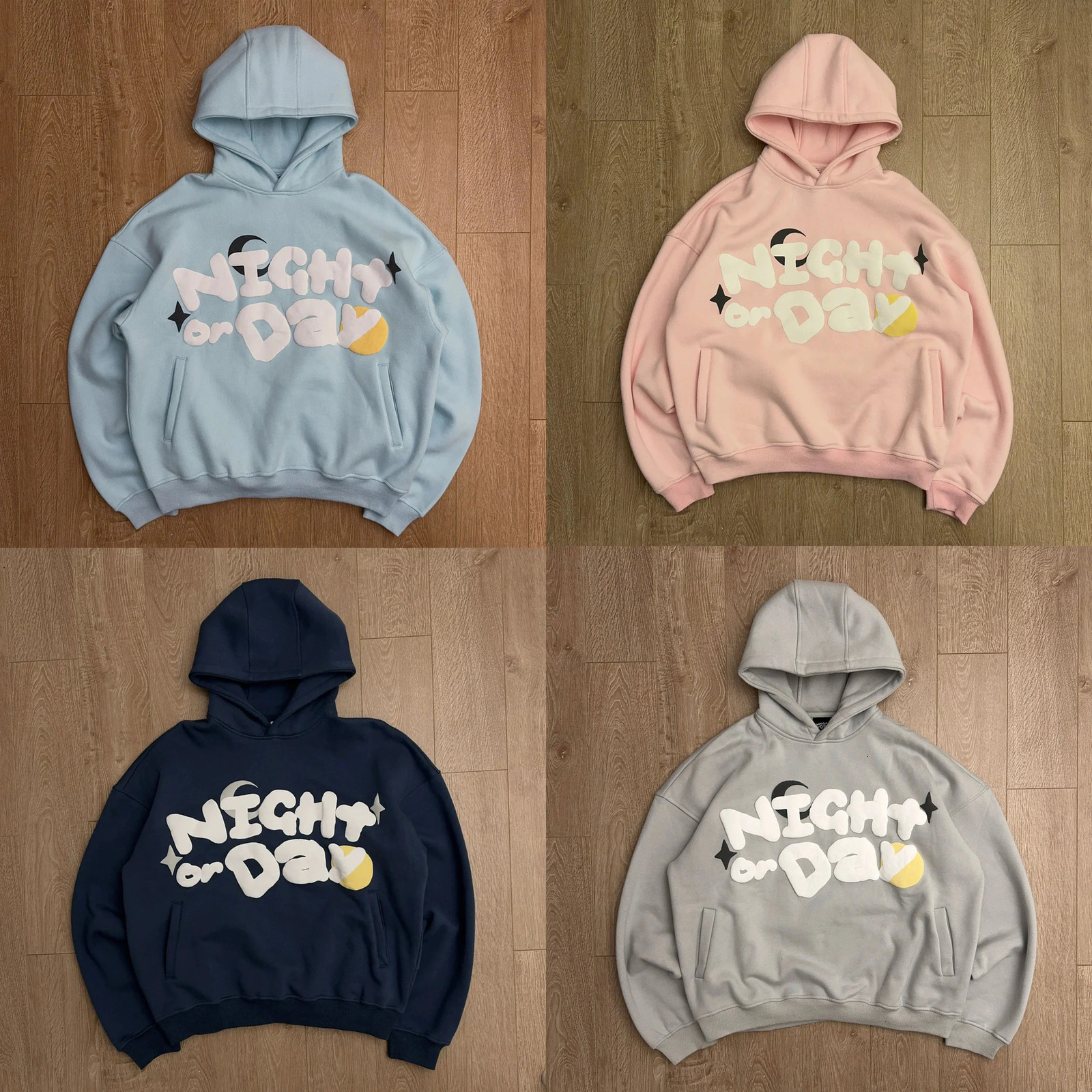Y2K Vintage Foam Printing Streetwear Fashion Overesized Loose Foam Printed Hoodies Hooded Sweatshirt For Men Unisex 250617