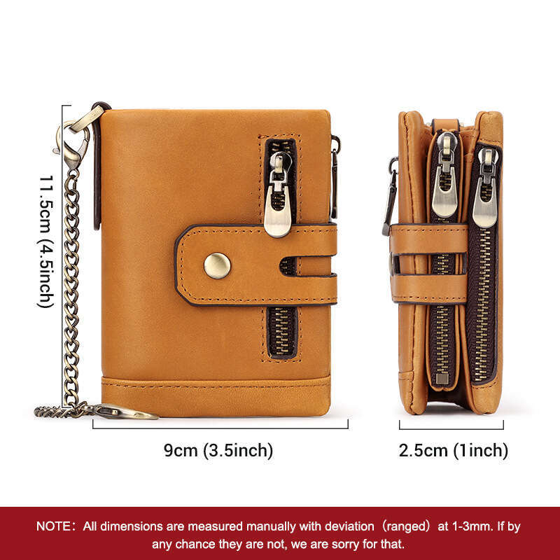 Short Genuine Leather Wallet Top Layer Cowhide Card Holder 70% off Dollar Money Clip RFID Multicolor