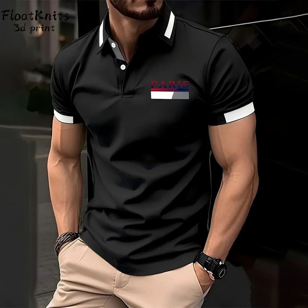 Summer Simple Mens Clothing Business Short Sleeved T-Shirt for Men Fashion Lapel Polo Shirt in Tops Tees Street Polos Man 250618