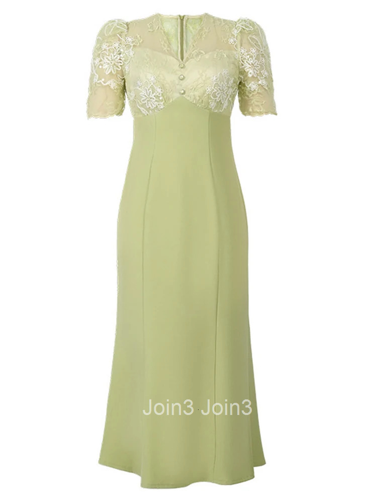 New Elegant Summer Fake 2 Piece Mermaid Long Dress Women Clothes Retro V-Neck Slim Midi Party Prom Robe Vestidos Fiesta Fashion