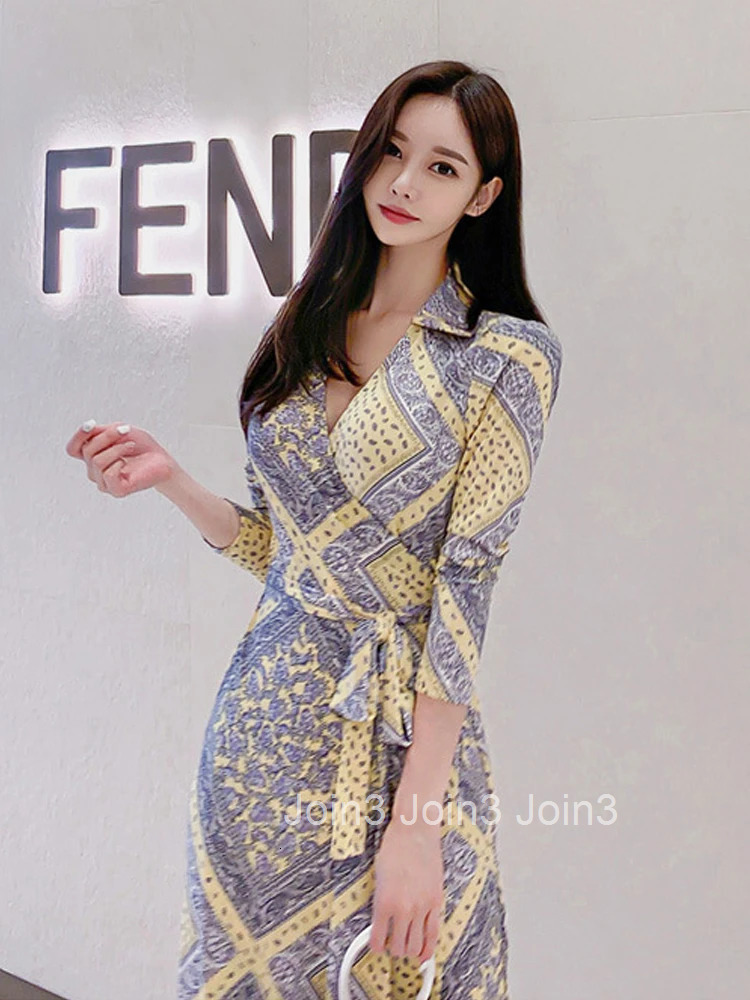 Fashion Elegant Women Maxi Dress Vintage Casual Sexy V-Neck Print Wrap Party Beach Slim Sundress Lady Robe Femme Mujer Vestidos