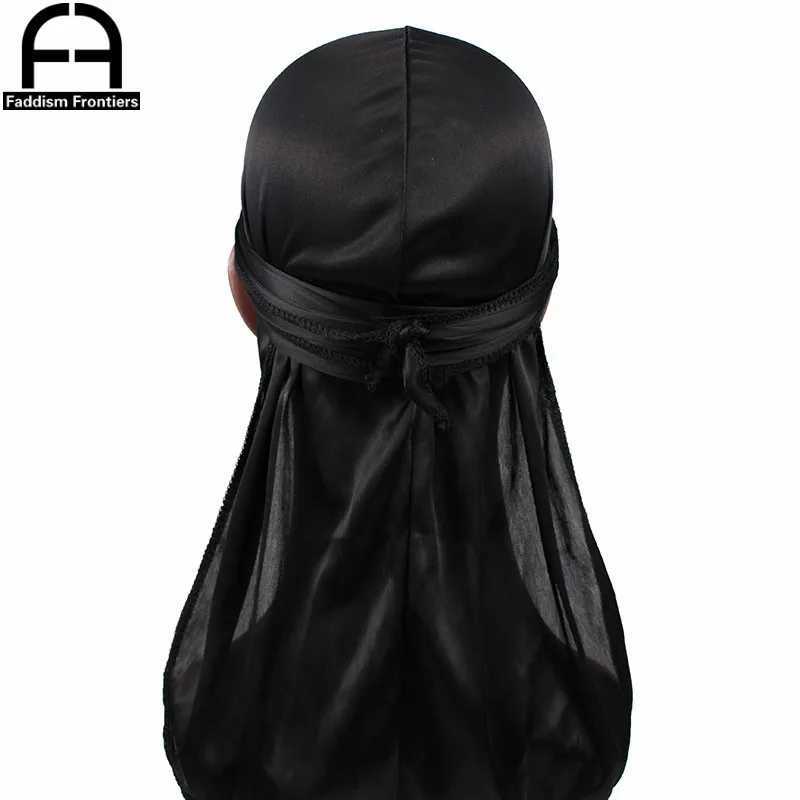 Unisex Women Men Silk Durag Turban Hat Wigs Biker Headwear Headband Hair Accessories Long Tail Straps Bandanas Silky Durags M250622