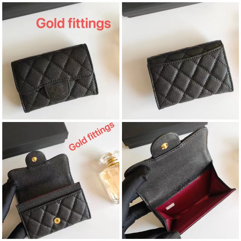 10a Card Clip Wallet Designer Business Card Holder Women's Luxury Lambskin Wallet Fashion Caviar Flap Wallet Coin Wallet Key Holder ID Bag Card Holder Fast Shipping!