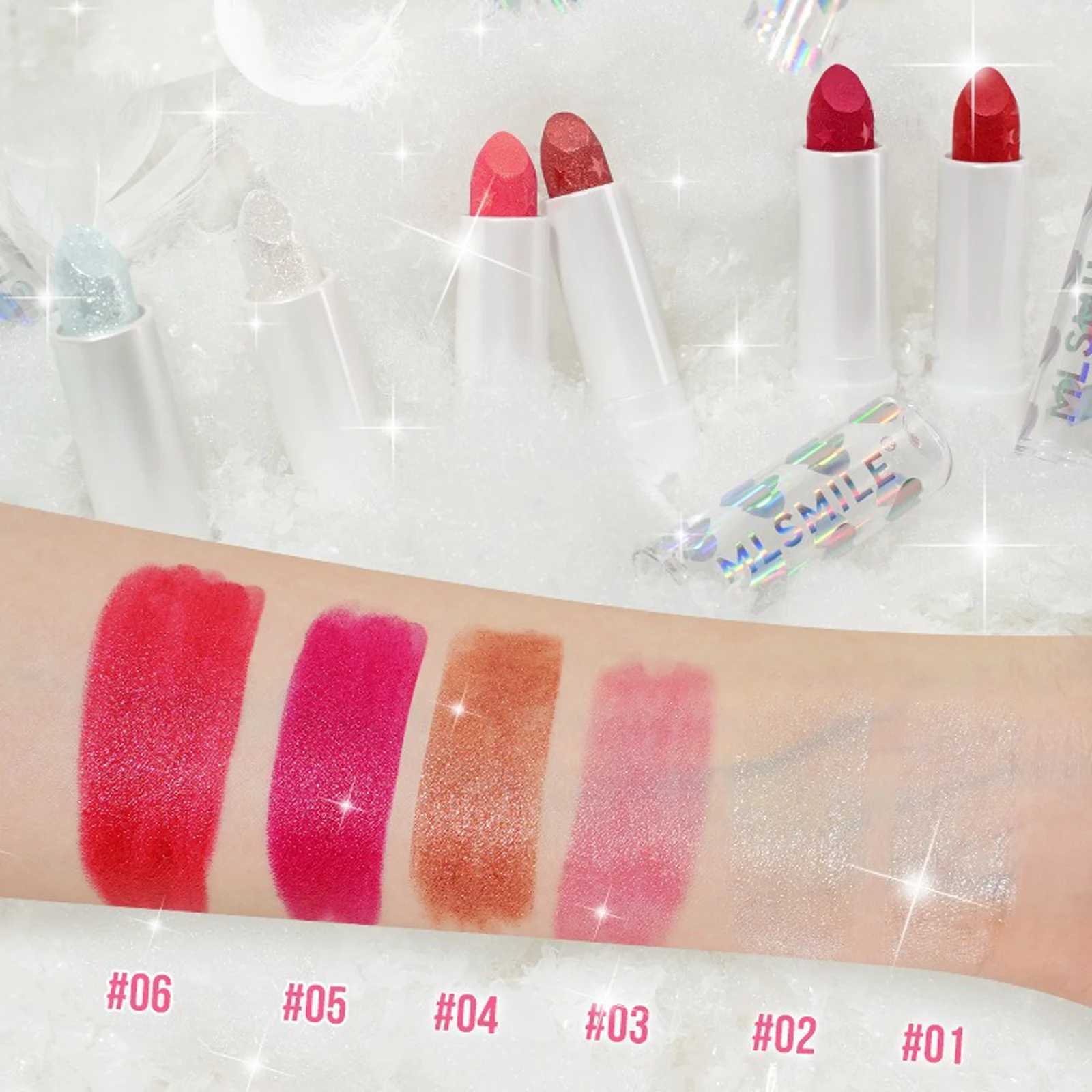 Diamond Pearlescent Lipstick Waterproof Long Lasting Non-stick Cup Matte Velvet Shiny Lipsticks Red Sexy Lips Makeup Cosmetics XJ250623