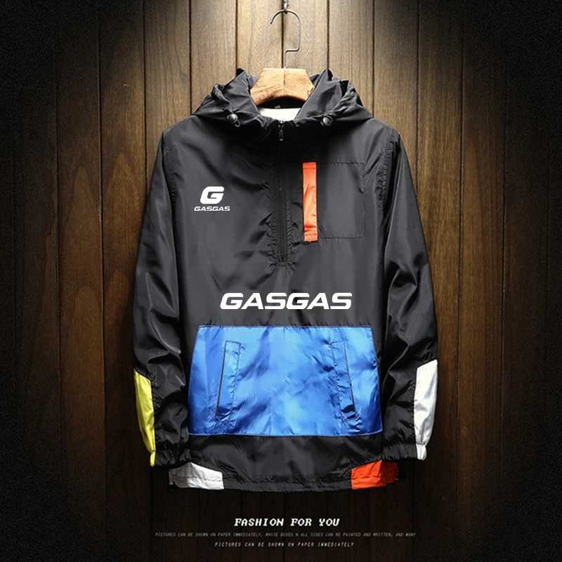 2025 Motorcycle GASGAS Fashion Coat Hoodies Camping Hiking Jacket Mens Casual splice Windbreaker Men Outerwear Clothes W250623