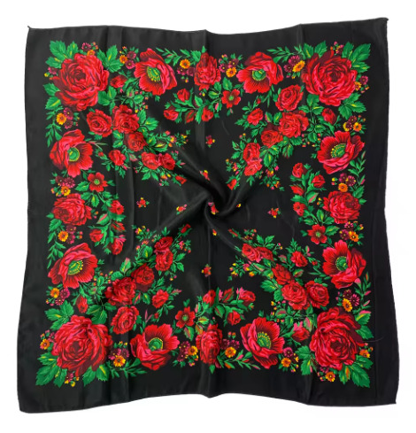 70*70cm Russian National Square Scarf Women Floral Print Bandana Headband Scarves Babushka Handkerchief Female Head Wraps