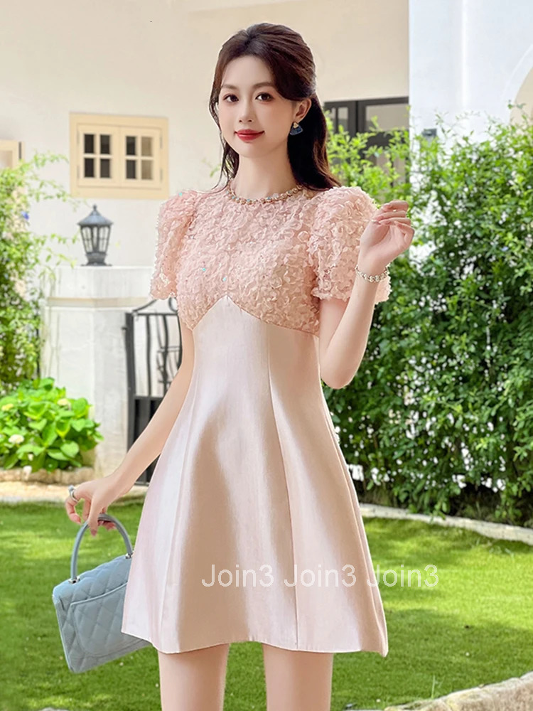 Summer Fashion Vacation Evening Dress Women Clothes Elegant Luxury Vintage Sweet O-Neck Slim Mini Short Party Club Prom Vestidos