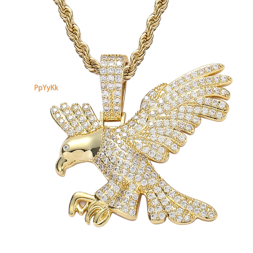 Luxury Moissanite Hip Hop Eagle Pendant Iced Out Diamond Streetwear Necklace Druzy jewelry Pass the diamond tester