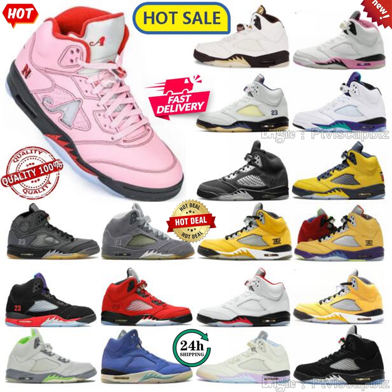 Awake 5 Arctic Pink Basketball Shoes Race Blue 5s Violet Ore Grape Black Tokyo23 Black Metallic Reimagined Sports Sneakers Trainers