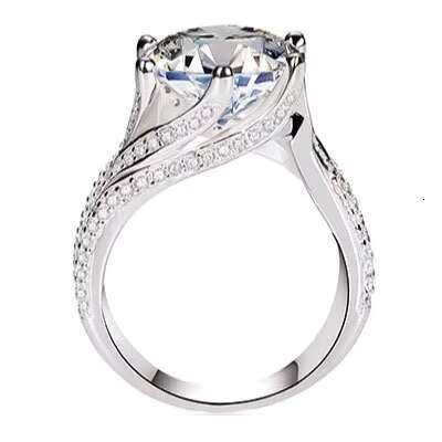 Luxury Big Size 925 Sterling Silver Moissanite Ring Iced Out Diamond with Gra Certificate