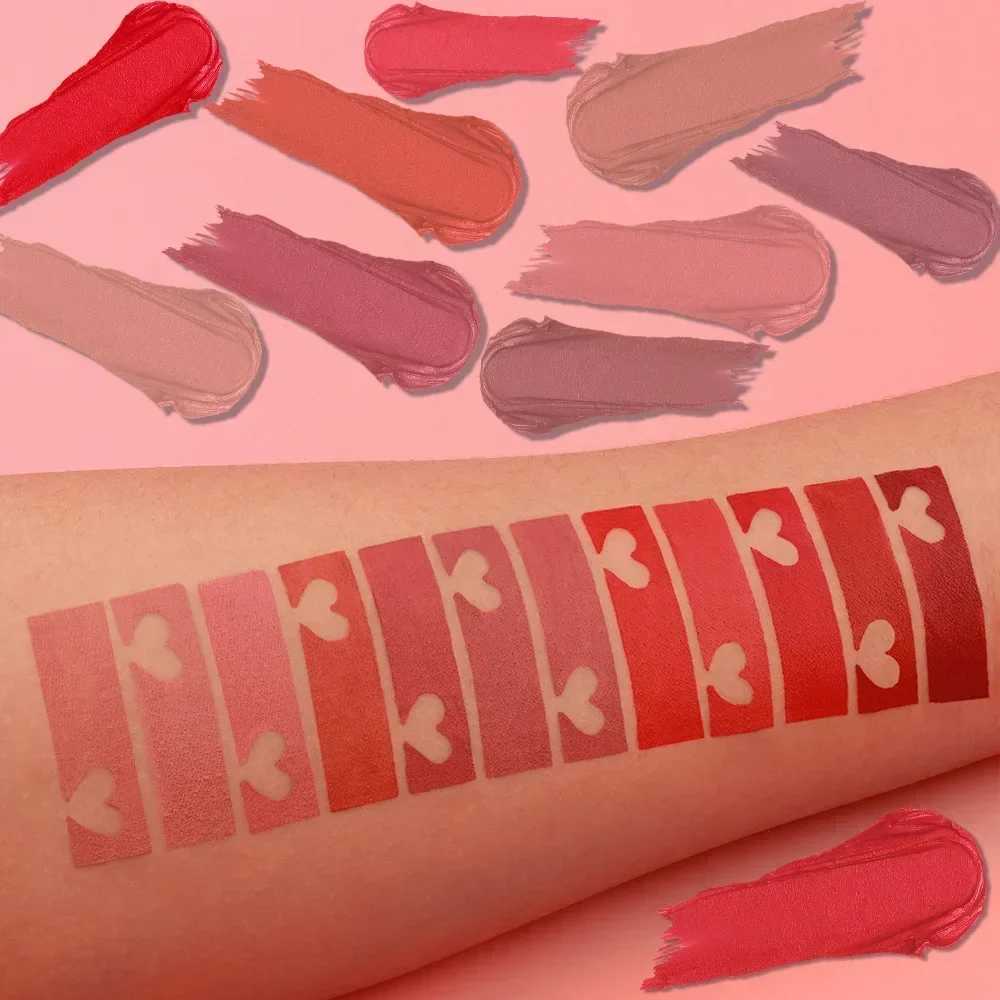Lipstick Long Lasting Velvet Matte Lip Gloss Makeup Waterproof Non-stick Cup 12Color Nude Sexy Red Pink Lip Tint Woman Cosmetics XJ250623