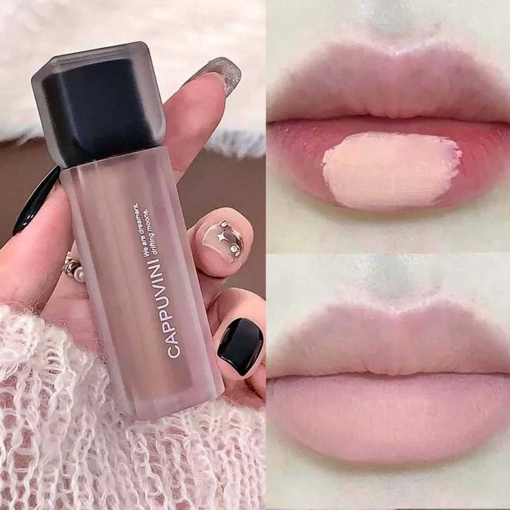 Punk Black Gothic Lip Gloss Matte Dark Brown Lipstick Nude Lip Tint Waterproof Velvet Liquid Lipstick Lip Satin Korean Cosmetics XJ250623