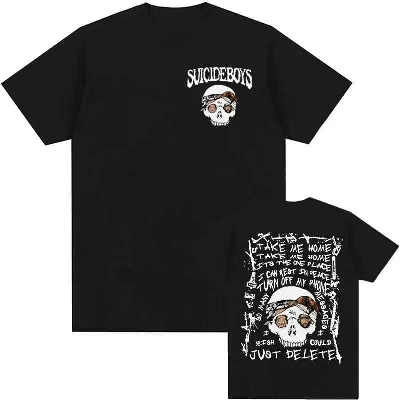 Large Size Cotton Suicide Boy Skull Print T-shirt Retro Suicideboys Boys Now The Moons Rising Album Mens Retro 90s T-shirt X250623