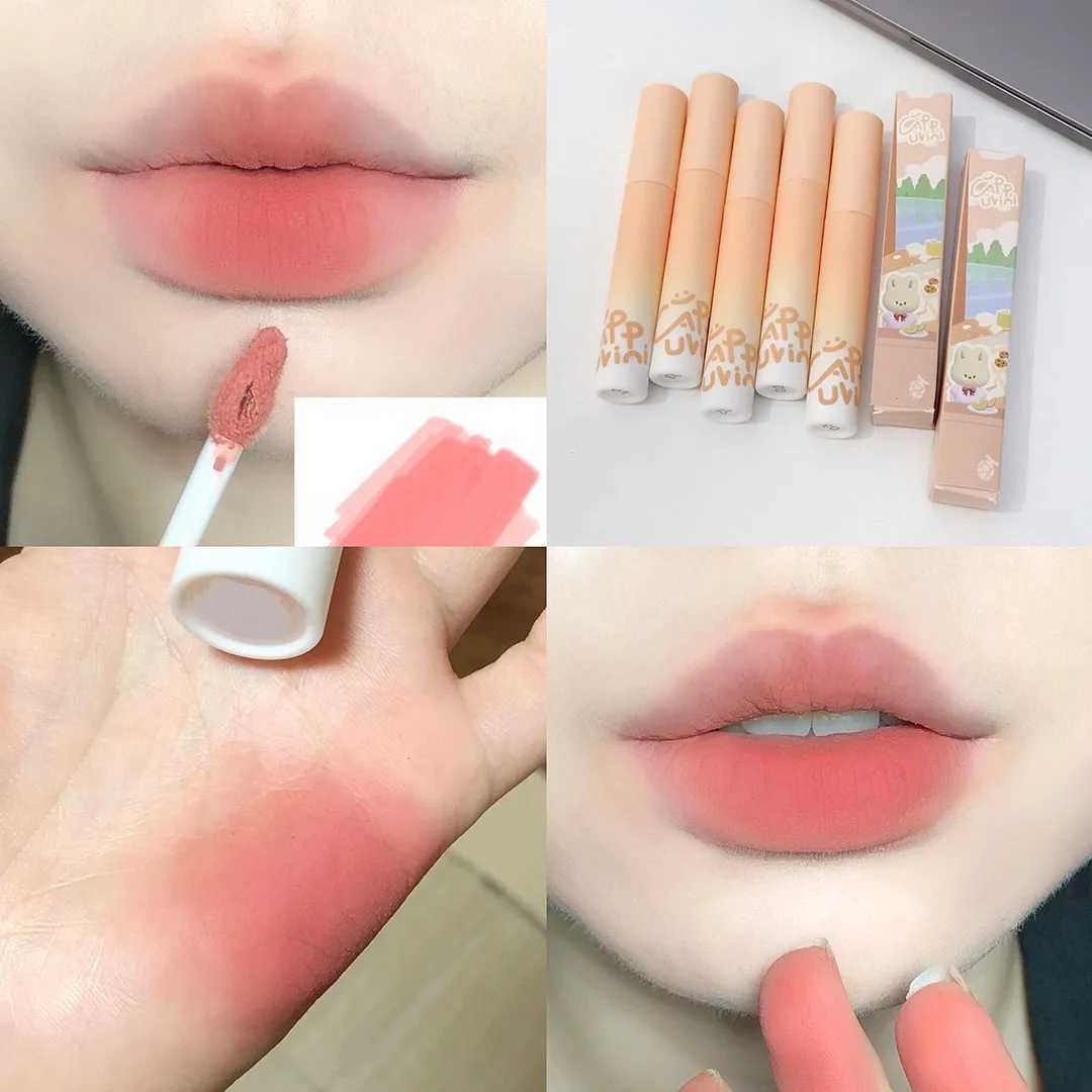Pumpkin Apricot Lip Mud Velvet Lip Cream Matte Texture Lipstick Overlay Base Color Rose Pink Orange Lip Gloss Tint Cosmetic XJ250623