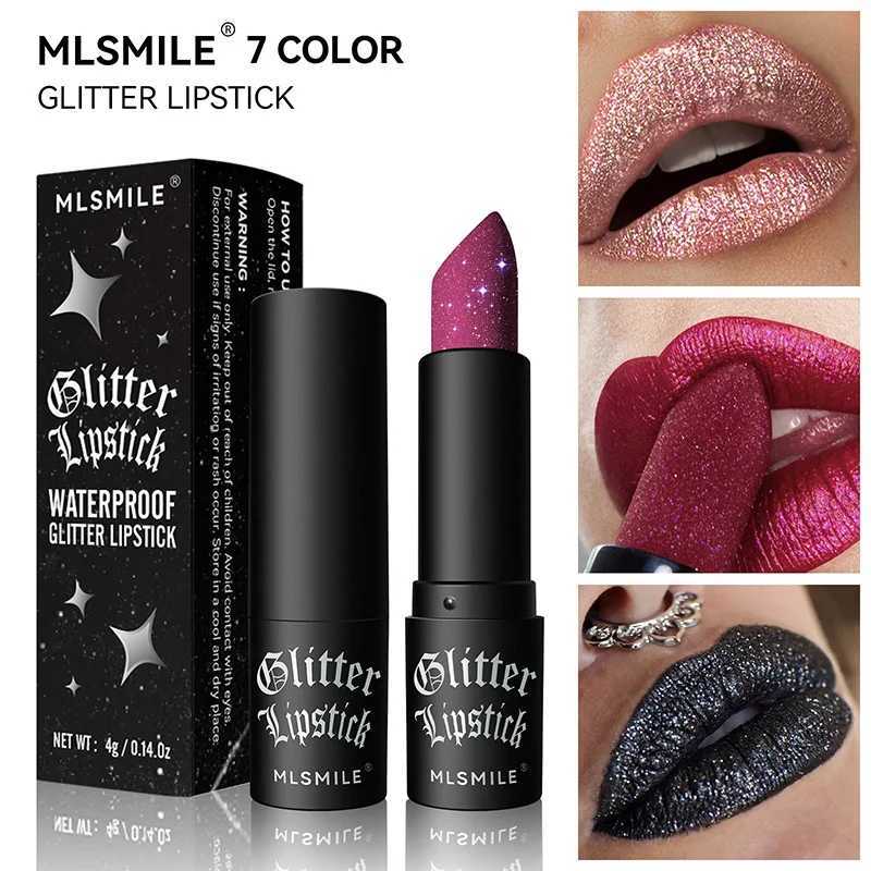 Waterproof Glitter Lipsticks Punk Style Nude Matte Not Fading Pearlescent Sexy Red Pink Velvet Lipsticks Lips Makeup Cosmetic XJ250623