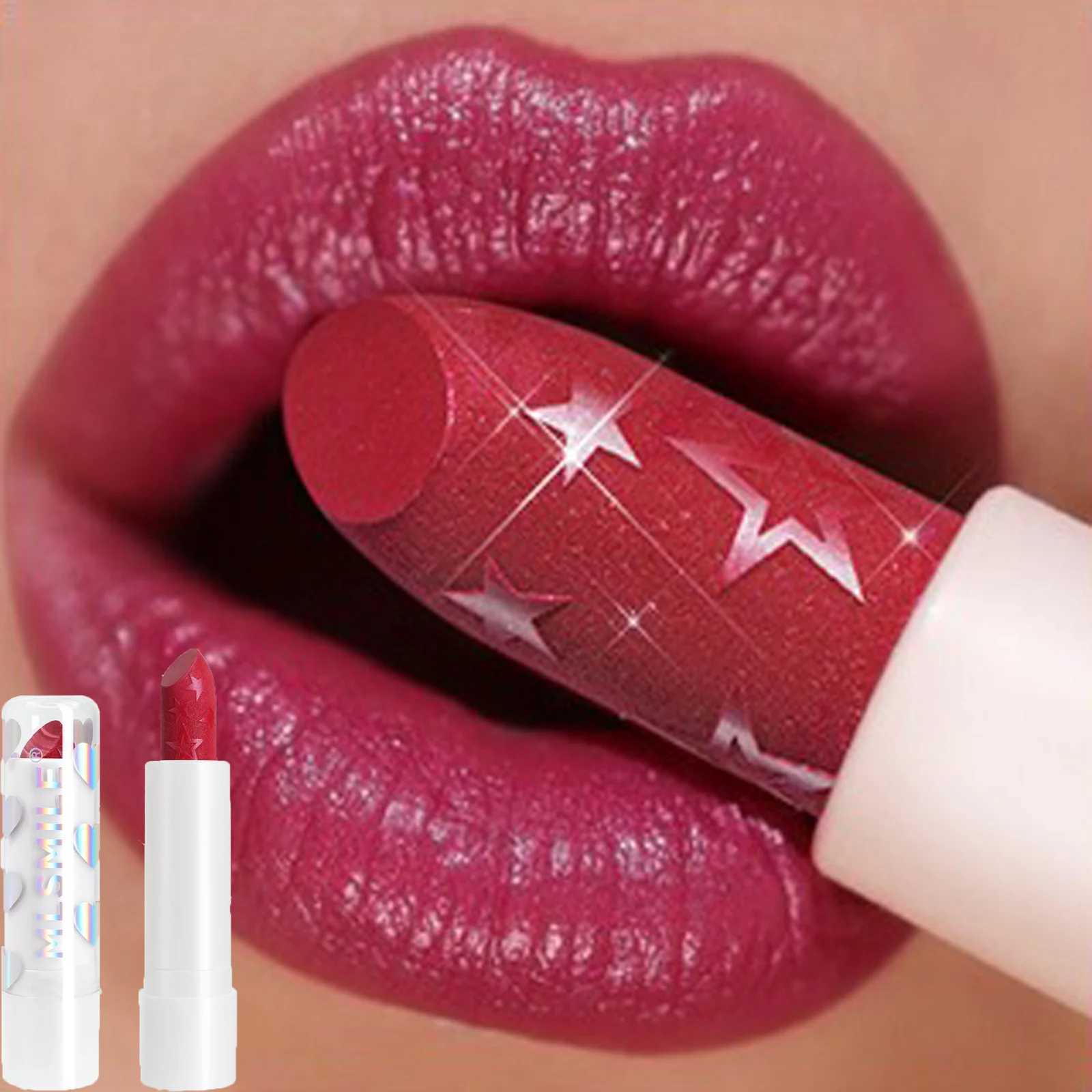 Diamond Pearlescent Lipstick Waterproof Long Lasting Non-stick Cup Matte Velvet Shiny Lipsticks Red Sexy Lips Makeup Cosmetics XJ250623