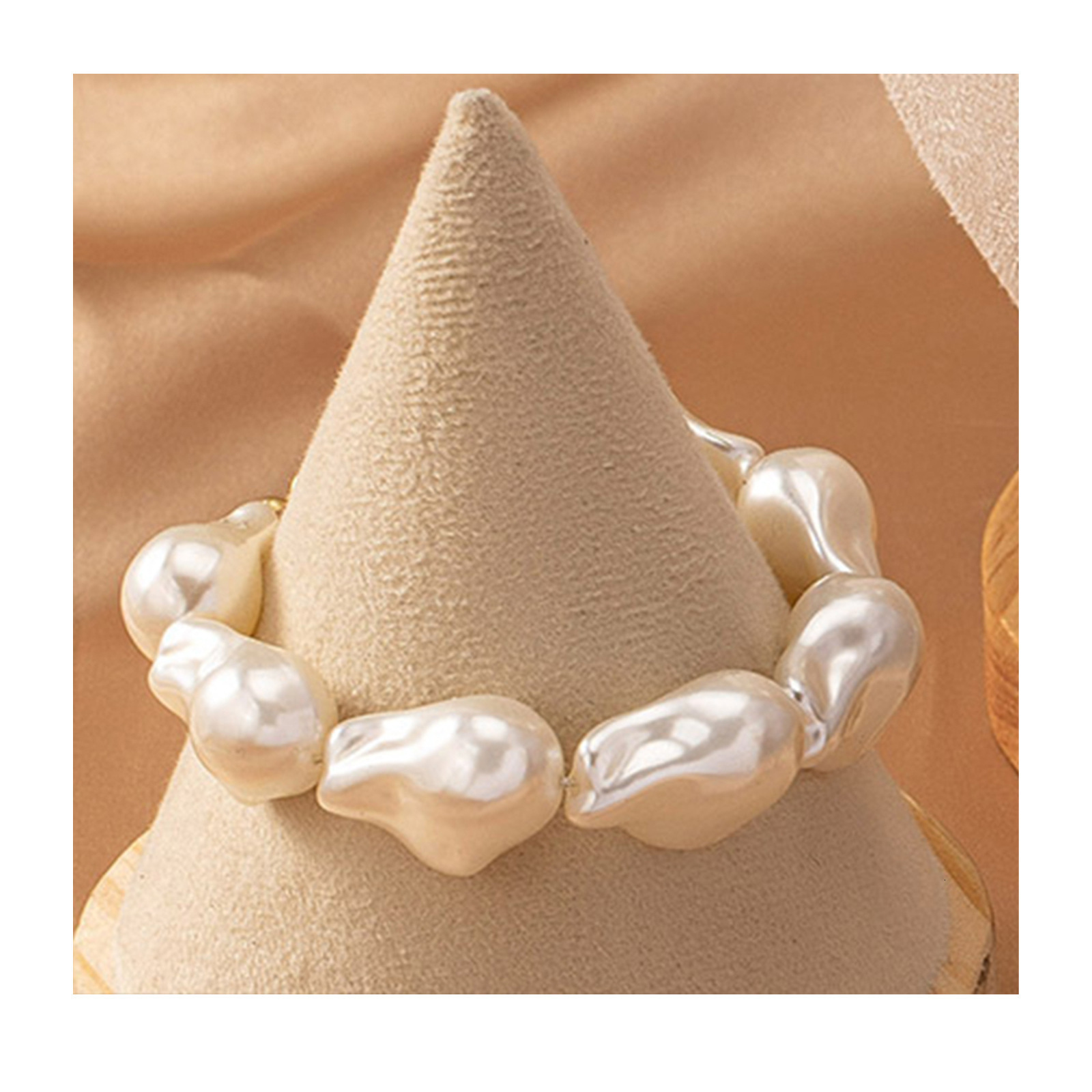 Trendy Irregular Pearl Necklace Bracelet Earring Set Internet Celebrity Female Ins Style Fashion Jewelry Set241115