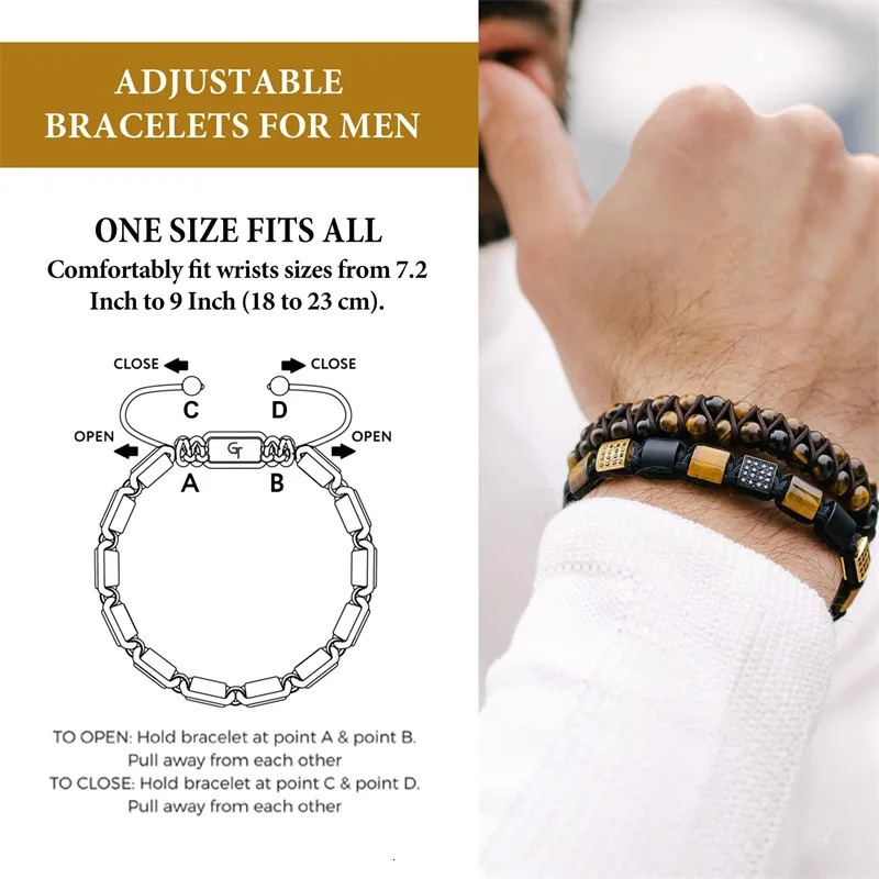 Natural Healing Stone Tiger Eye Crystal Bracelets for Men Hematite Protection Mens Bracelet Flat Beads Bracelet Jewelry250616