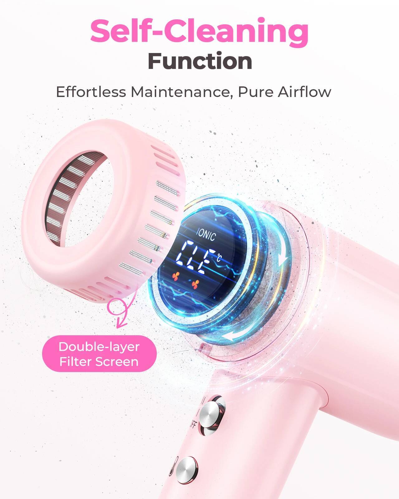 160,000 RPM Hair Dryers 9 Temps Set Ionic Blow Dryer High Speed Fast Drying 1 Min 500 Million Negative Ions Hairdryer for Smooth