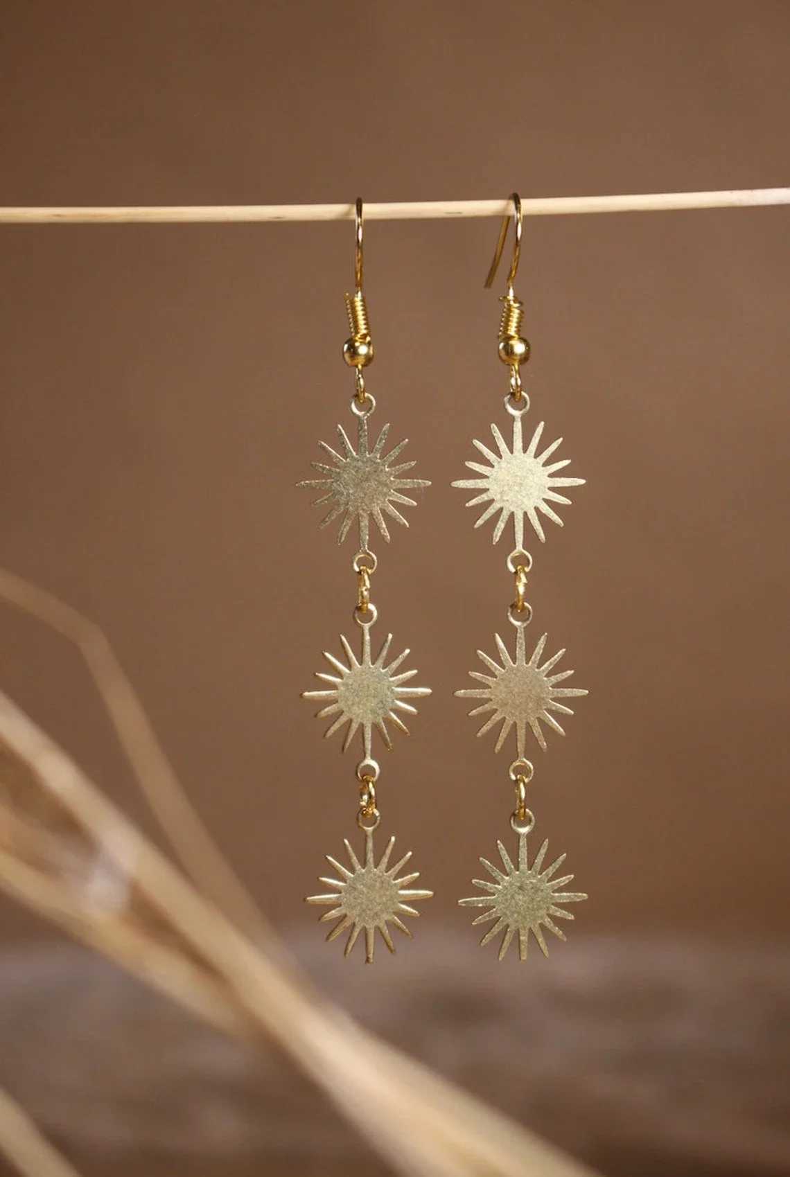 Sun Earrings Boho Jewelry Sun Jewelry Astrology Earrings Gold Color Sun Earrings Dazzling Gold Color Sun EarringsXJ250623