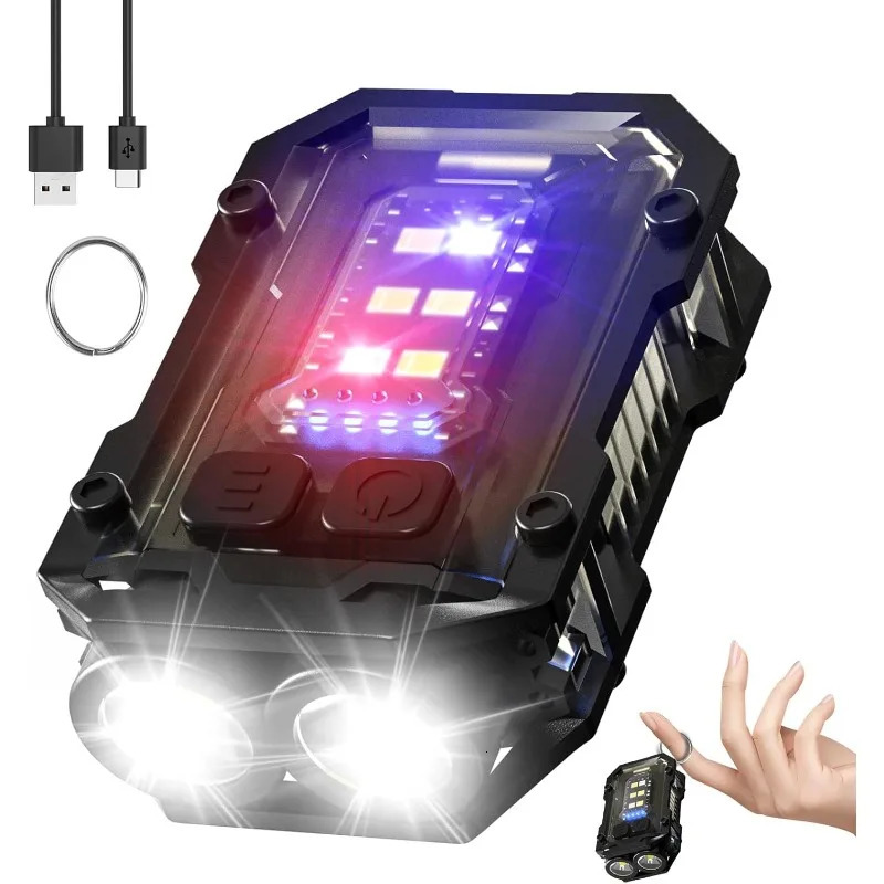 EDC Tactical Flashlight Portable Mini Light Outdoor Camping Hiking Tools Molle Clip USB Rechargeable Running Emergency Hiking 250616