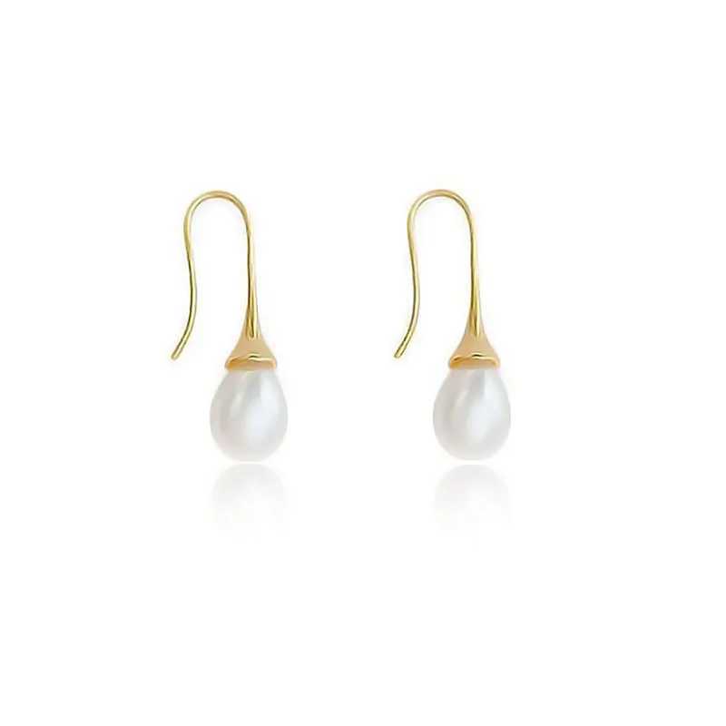 Woman Vintage Pearl Dangle Earrings 2022 Gold Color Simple Style Classic Long Hanging Earring Personality Womens Party JewelryXJ250623