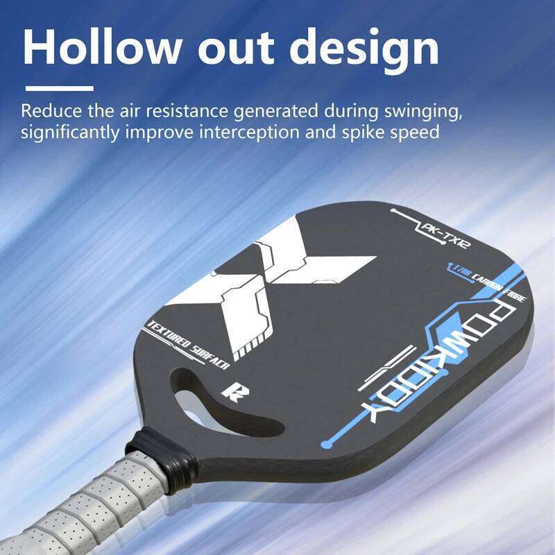 Pickleball Paddle, T700 Fiber Racket with Aero Throat, 14MM Polypropylene Honeycomb Core, Textured Carbon Grit Surface