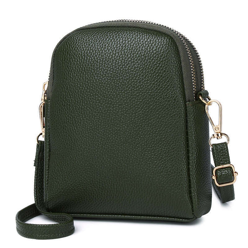 New Small Round Light Luxury Style Texture Lychee Pattern Shoulder Crossbody Bag, Women's Phone Bag
