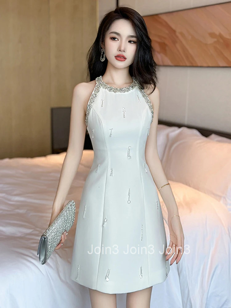 New Fashion Summer Evening Short Dress Women Ladies Clothing Elegant Luxury Chic Sexy Halter Slim Mini Party Prom Mujer Vestidos