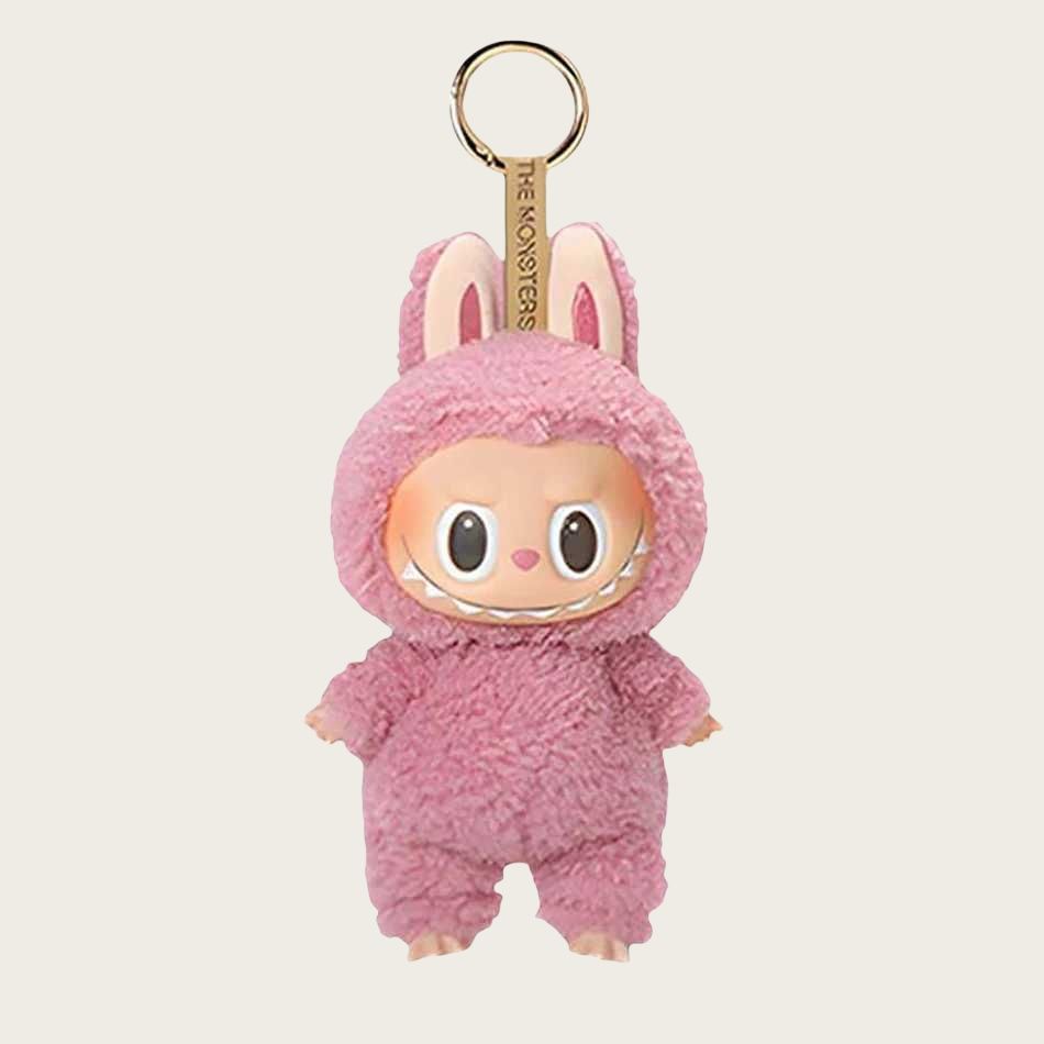 Popmart labubu keychain doll key chain fashion play mysterious box bag charms classical girl small key buckle 17cm popular trendy 7 colors heartbeat m