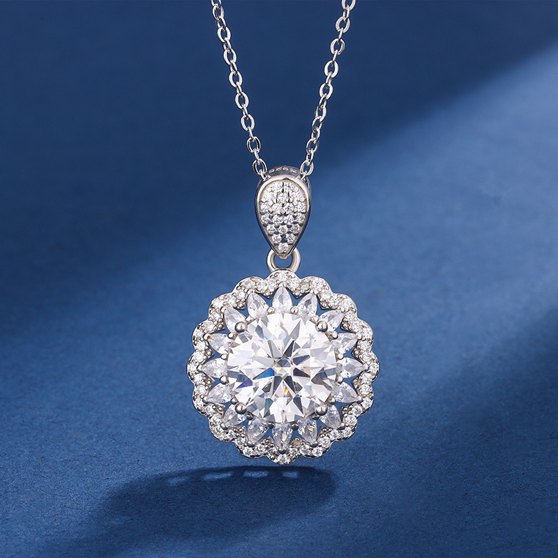 imitation moissanite necklace Platinum collarbone chain eight arrow zircon pendant accessory necklaces jewelry jewlery designer for women men