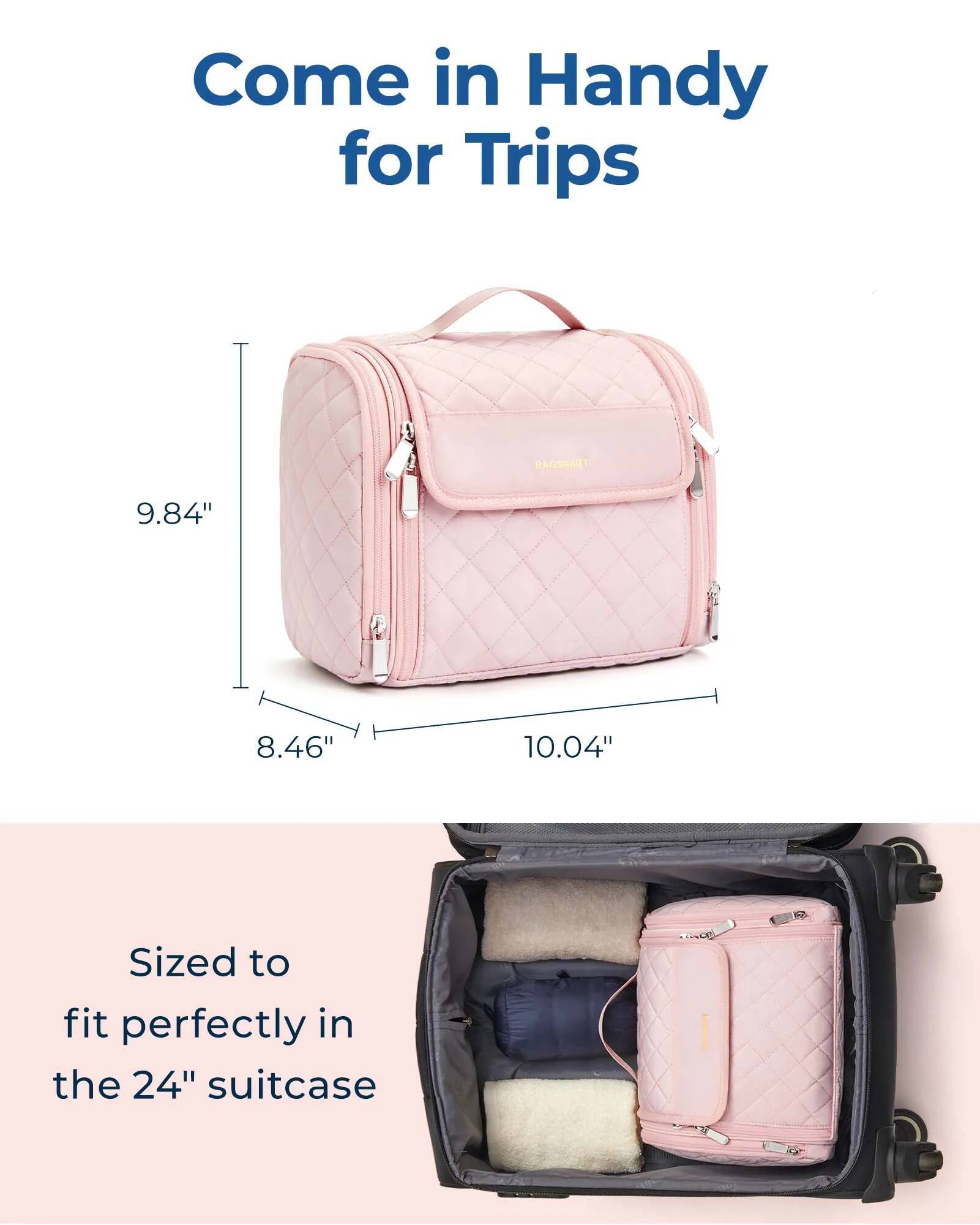 high-quality BAGSMART Women Makeup Bags Travel Waterproof Storage Neceser Hanging Bathroom Wash Cosmetic Bag Toiletries Organizer