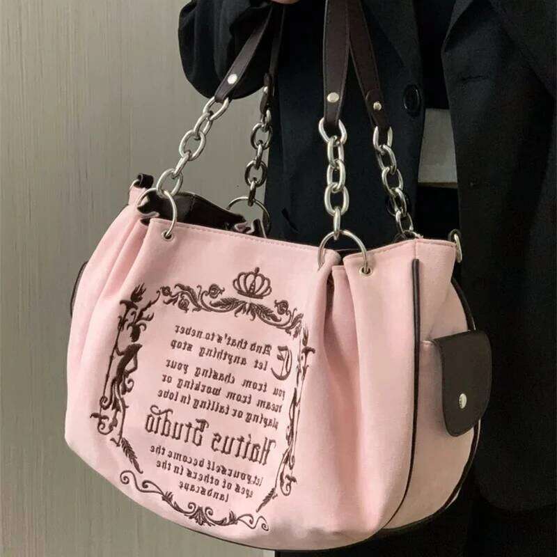 Bags Vintage Letter Y2k Handbag Women Gothic Large Capacity Casual Crossbody Purse Female Haruku Aesthetic The Tote Bag