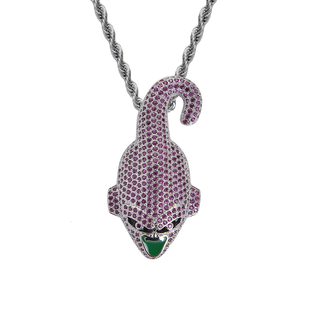 Hip Hop Moissanite Accessory Buu Head Pendant Trendy Brand Hiphop Full Diamond Colorful Pendant Pass the diamond tester