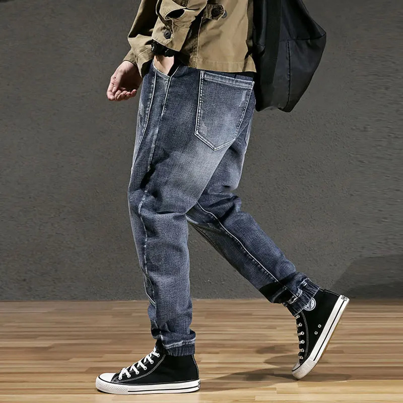 Street Fashion Men Jeans Retro Washed Blue Stretch Ripped Joggers Jeans Men Hip Hop Vintage er Denim Cargo Pants Hombre 250616