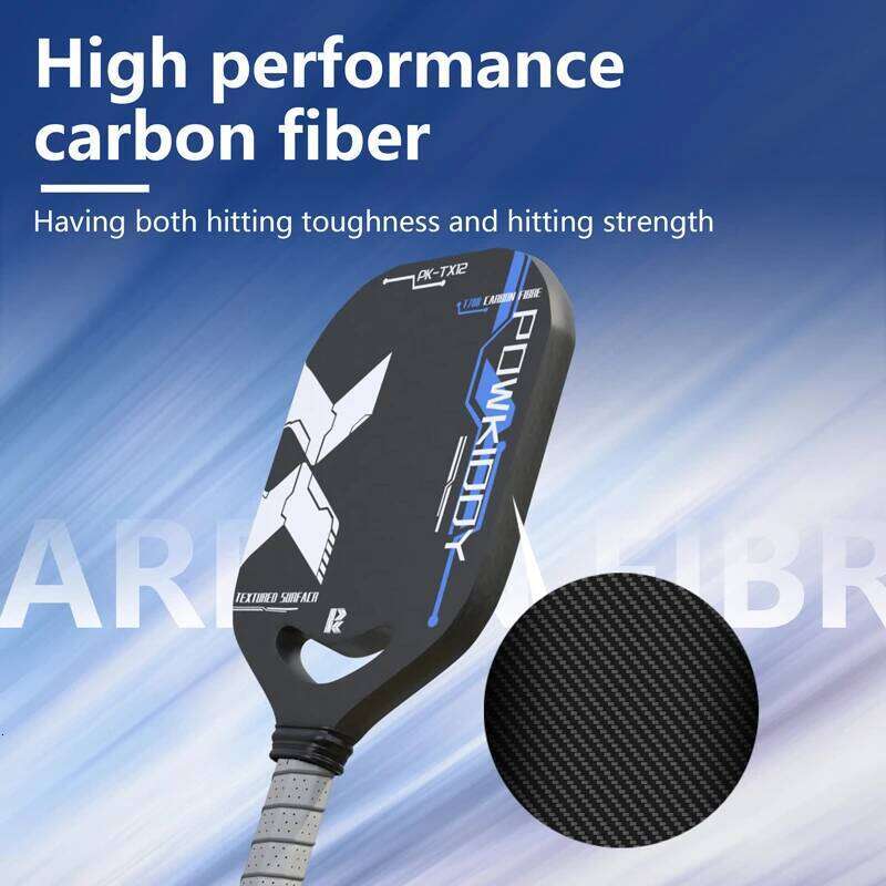 Pickleball Paddle, T700 Fiber Racket with Aero Throat, 14MM Polypropylene Honeycomb Core, Textured Carbon Grit Surface