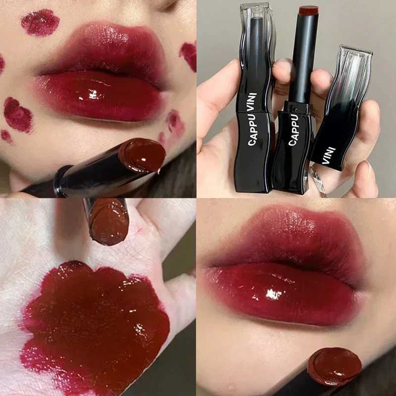 New Jelly Mirror Black Tube Lipstick Long Lasting Non-stick Cup Moisturize Water Light Lip Gloss Korean Lips Makeup Cosmetic 1pcXJ250623