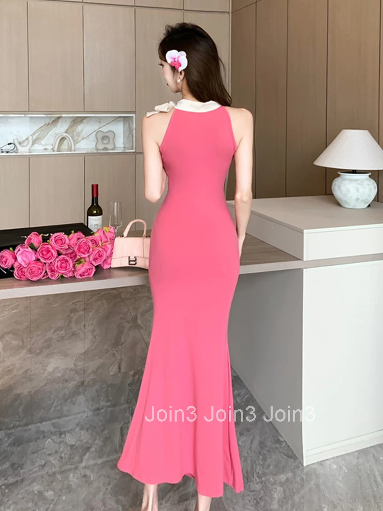 Women Clothes Sweet Sexy Sleeveless Skinny Fishtail Dress Elegant Fashion Evening Party Prom Vestidos Robe Vacation Casual New