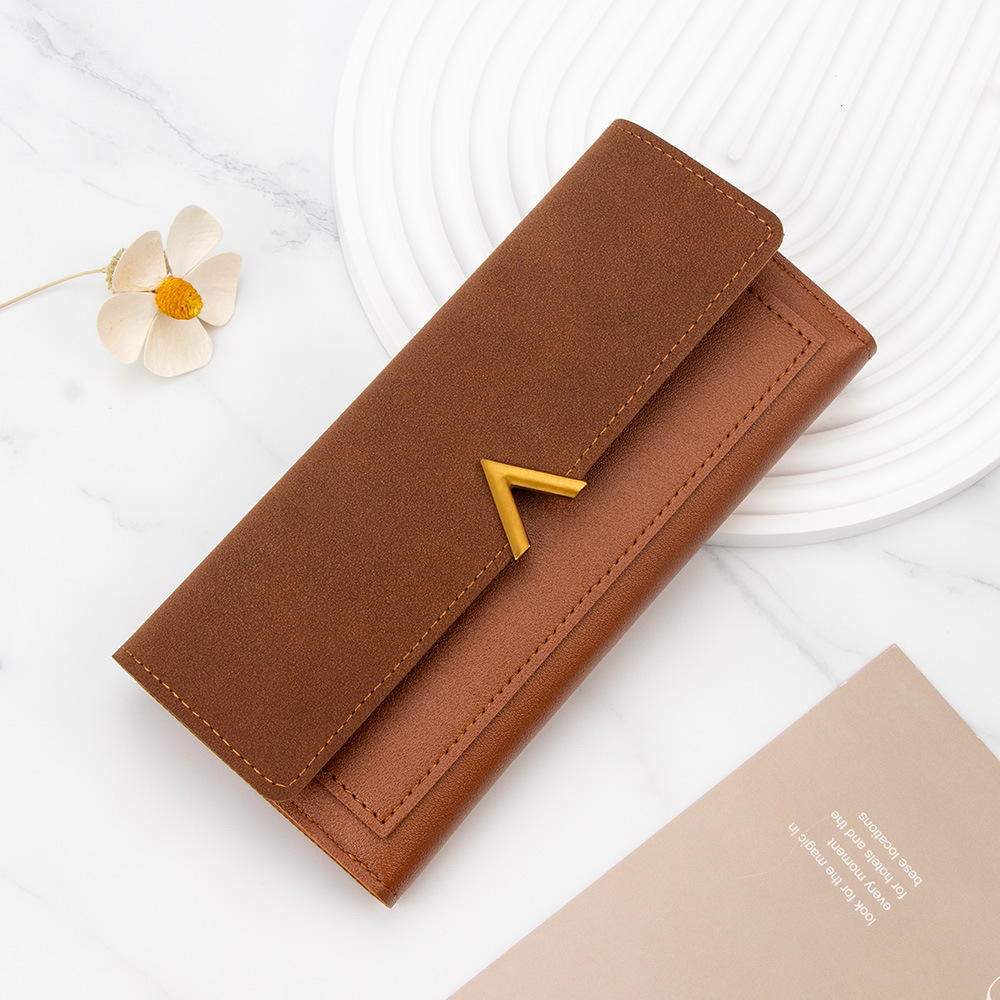 Free Shipping 2025 New Designer Bag New Korean Style Women's Wallet Long V-shaped Buckle Wallet Women's Clutch Coin Card Holder