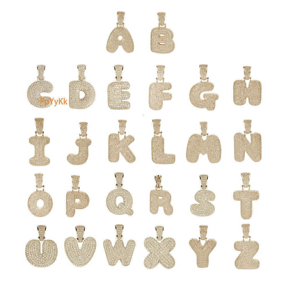 26 Letters Diamond Inlaid Creative Trendy Hip Hop Personalized Moissanite Pendant Pass the diamond tester