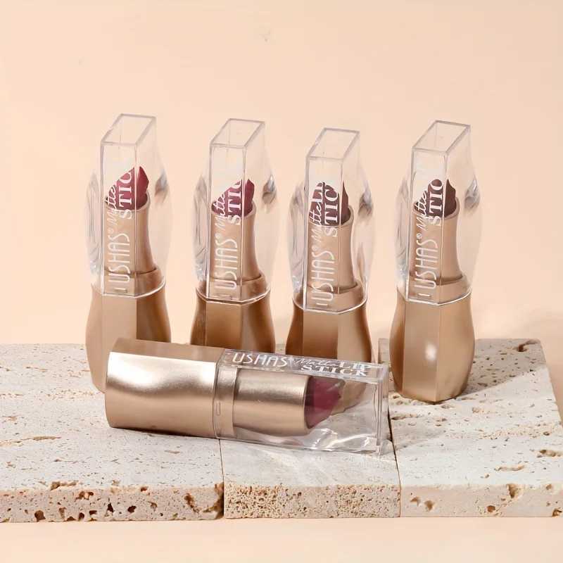 USHAS 12 Color Matte Lipstick Easy-coloring Sexy Nude Velvet Lipsticks Halloween Red Brown Moisturizing Lip Makeup Christmas XJ250623