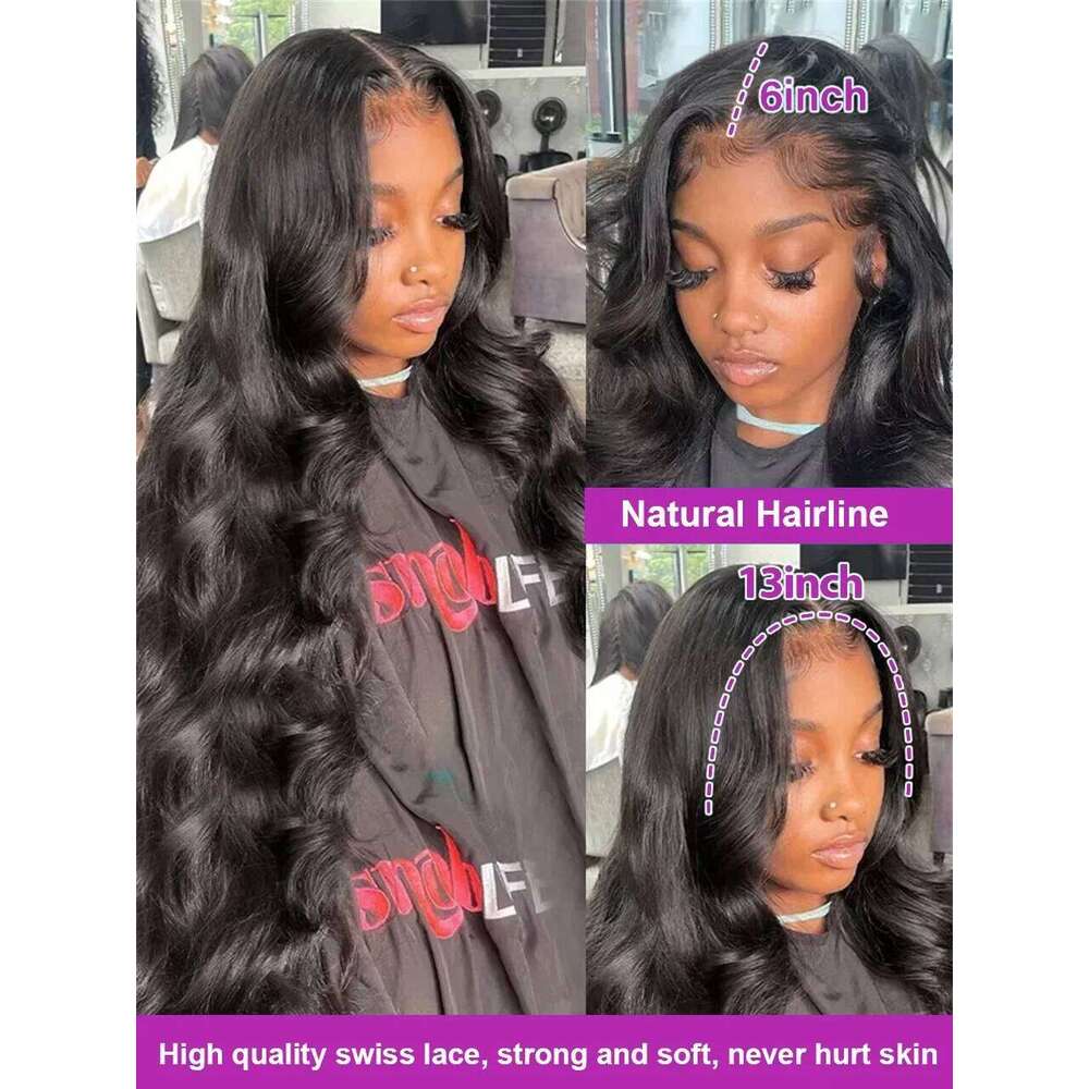 HD Transparent 13x4 13x6 Body Wave Front Pre Plucked 360 Lace Frontal Human Hair Wigs For Women 5x5 Closure Wig
