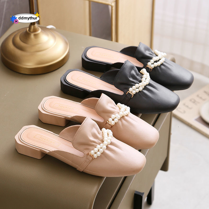 Four Seasons Casual Closed-Toe Half Slippers Women, Suitable for Outdoor and Indoor Use, Fashionable 2025 New Style Mules, Lazy Women's Sandals d