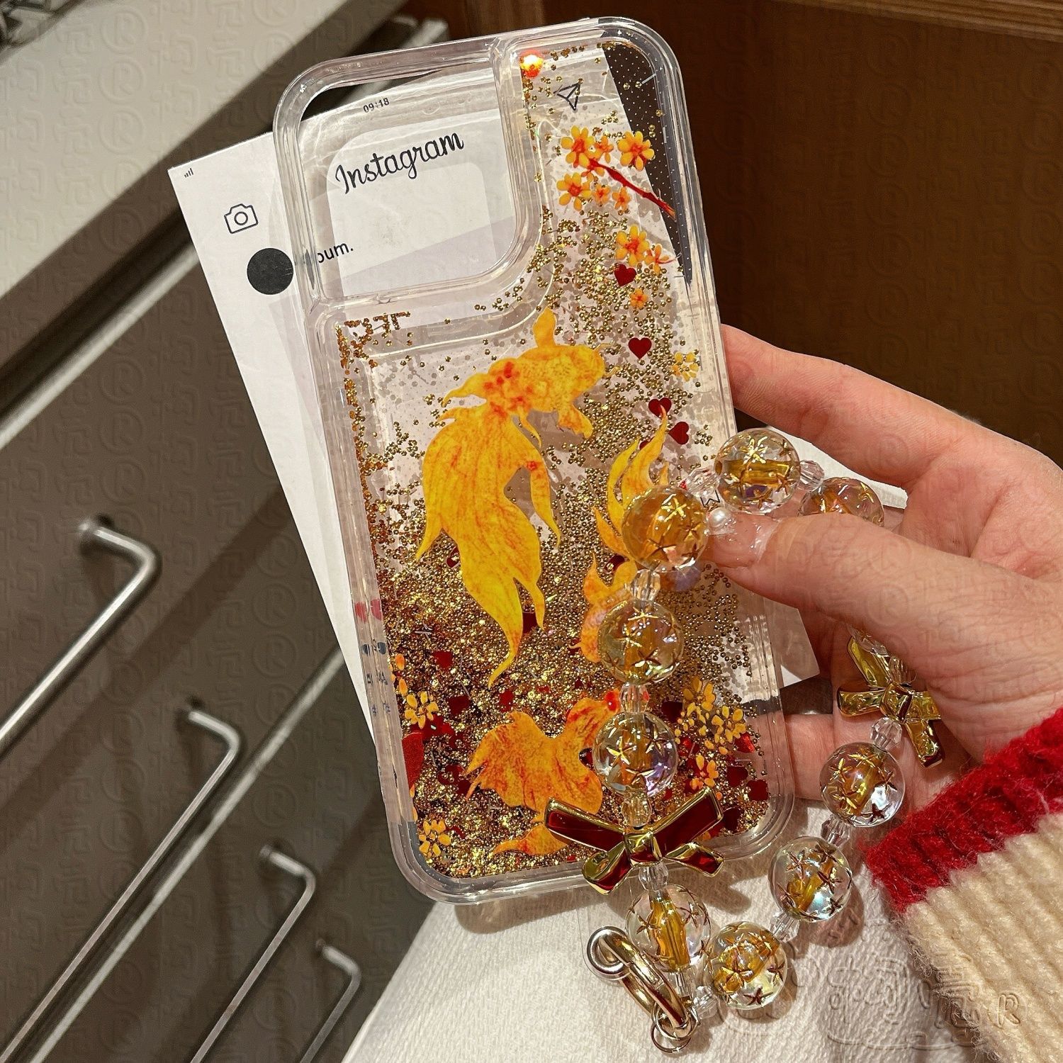 Fa Cai Koi Apple 16ProMax Mobile Phone Case iPhone15Pro New Year 13 Women 12 Soft Set 14 Quicksand 11