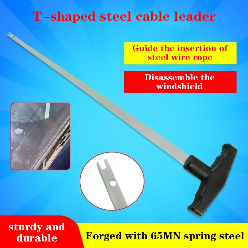 Automotive glass disassembly threading tool, extended threading, pull-out threading