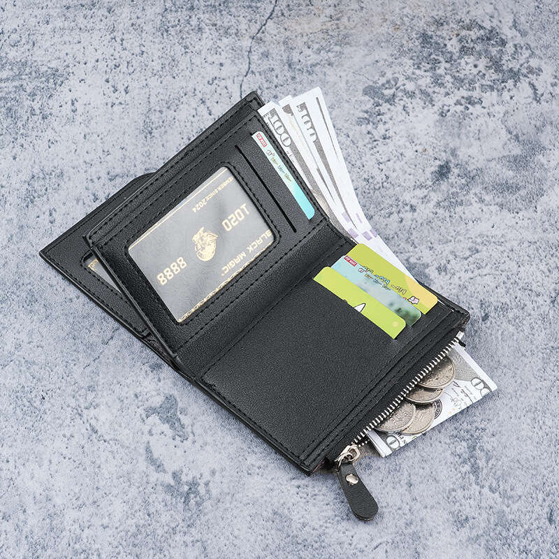 Short New Leather for Men 70% off Multi-Card Slot Wallet Men's Zipper Coin Purse