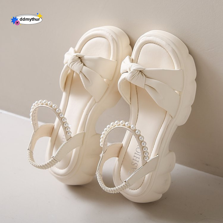 Women's 2024 Summer New Thick Sole Fairy Style Pearl Fashion Open Toe Sandals ddmythur